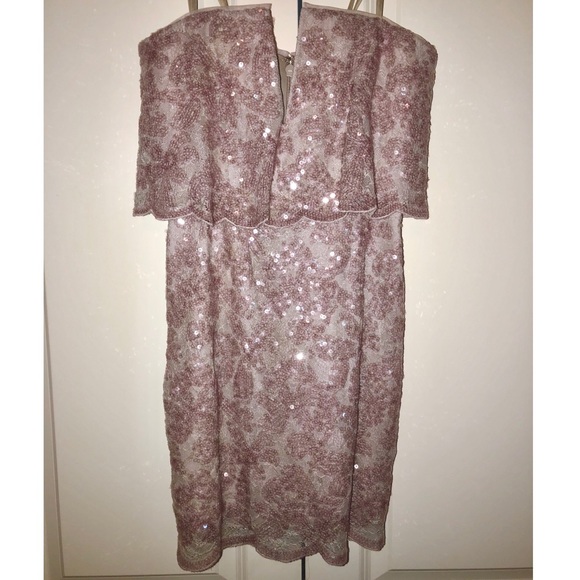 BCBG Lilac/Mauve Deep V Mini Dress - Picture 2 of 4